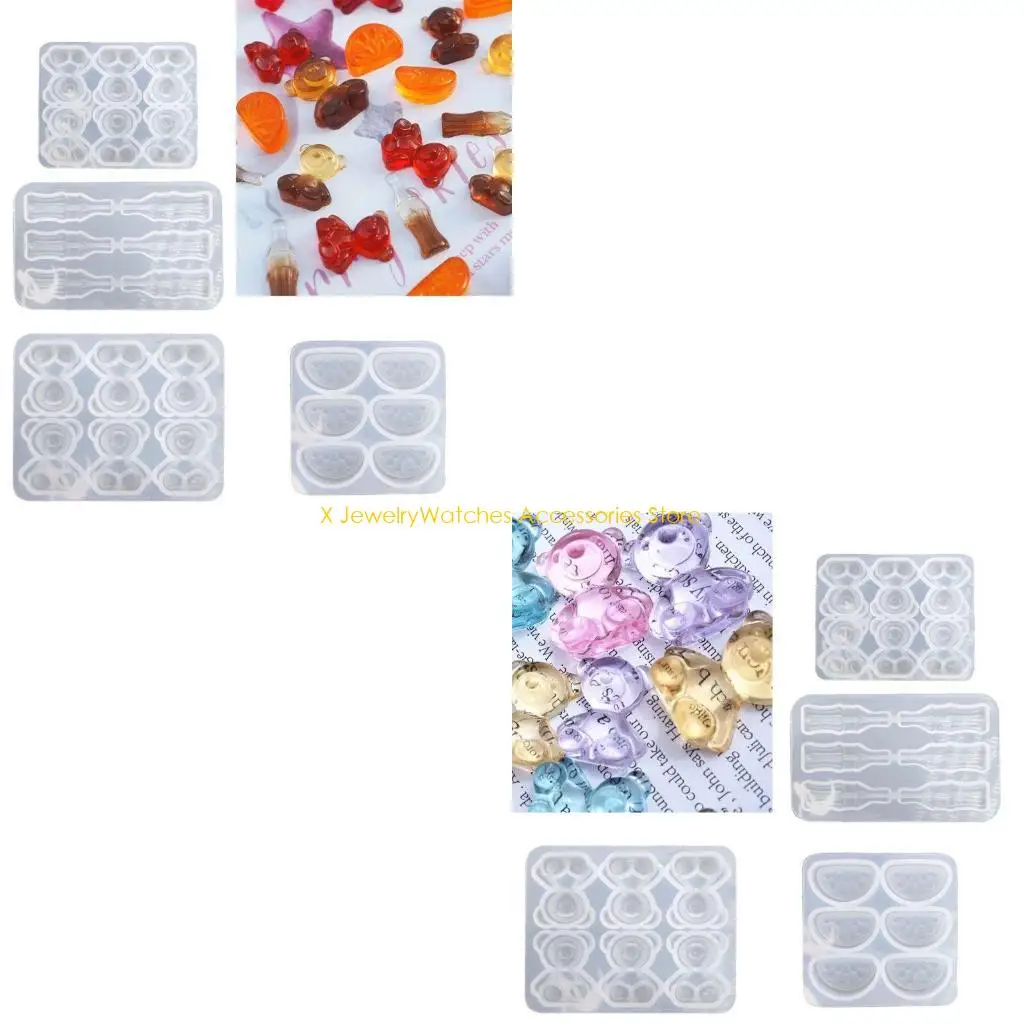 

31KD 6 Cavity Silicone Fruit Snacks Mold DIY Craft Cola Bear Mould Mandarin Slice Silicone Candy Mold Casting