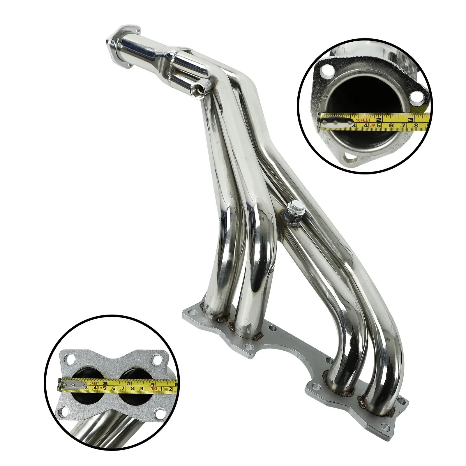 Black/Silver Manifold Exhaust Header For Nissan D21 Hardbody 1990-1995 Pickup Truck 2.4L 4WD