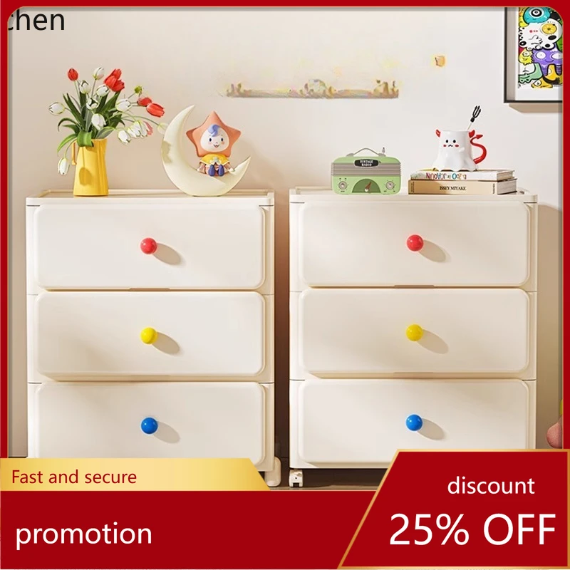 

HXL Drawer Storage Cabinet Bedroom Bedside Organizer Multi-layer Rolling Storage Cabinet