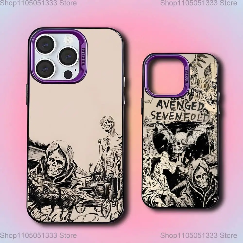 

A-Avenged S-Sevenfold Rock Phone Case For iPhone 16,15,14,13,12,11,Mini,Pro,E,SE4,XS,MAX Purple Candy Matte Cover