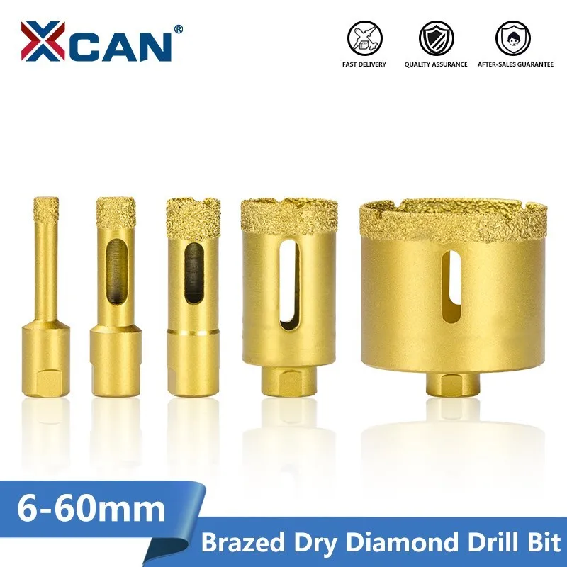 

XCAN Drill Bit M10 Thread Vacuum Brazed Dry Cut Diamond Drilling Core Bits 6-60mm Hole Saw Cutter for Ceramic Tile Drilling Tool