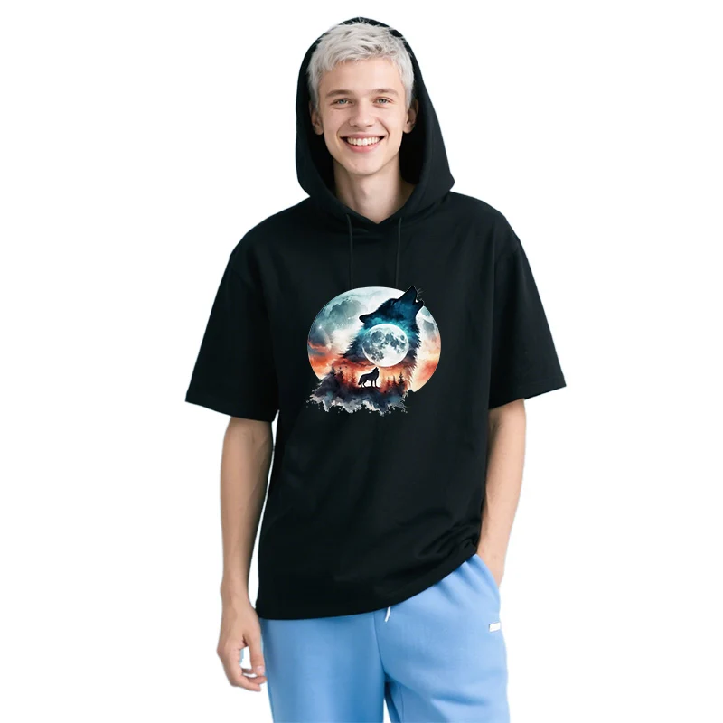 Ink wolf heat transfer stickers can be used for DIY outerwear backpack T-shirt and vinyl patches that can be washed with water