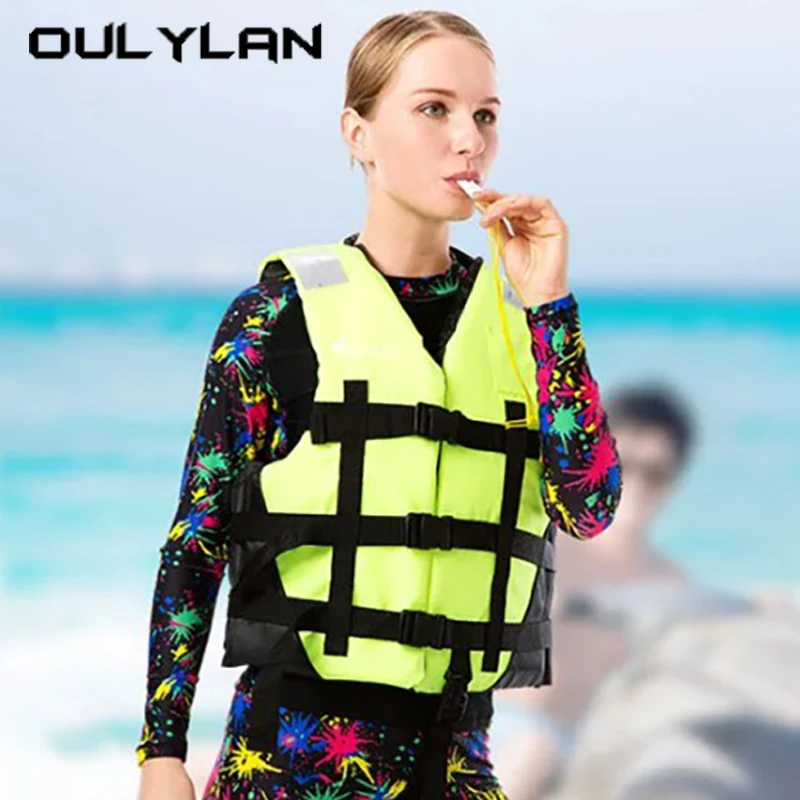 Oulylan Drifting Water Sport Life Jacket Adult Life Vest With Whistle Swimming Boat Survival Suit Polyester Life Jackets Unisex