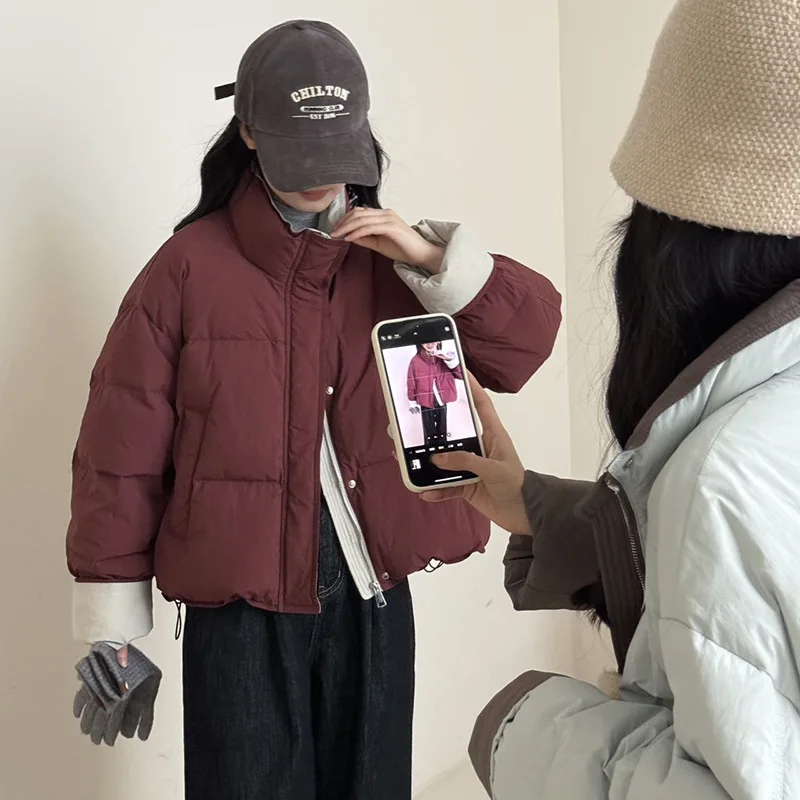 Women's Autumn Winter New White Duck Down Coat Short Down Jacket Sweet Patchwork Korean Loose Cropped Jacket Long-sleeved Top
