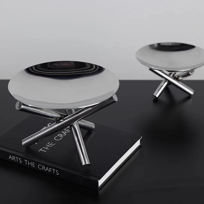 Kitchen Decorative Fruit Tray Stainless Steel Storages Food Trays Living Room Cake Bowls Home Organization Creative Ornaments