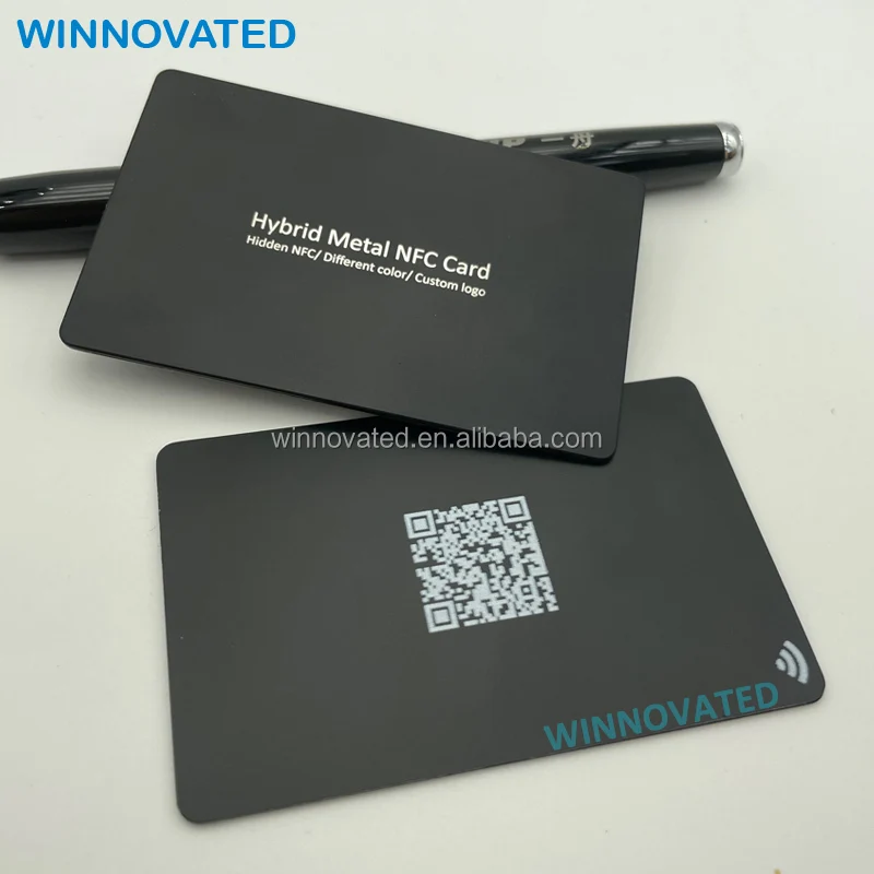 10 tarjetas de visita de metal RFID premium NFC ocultas de lectura rápida personalizadas con logotipo grabado