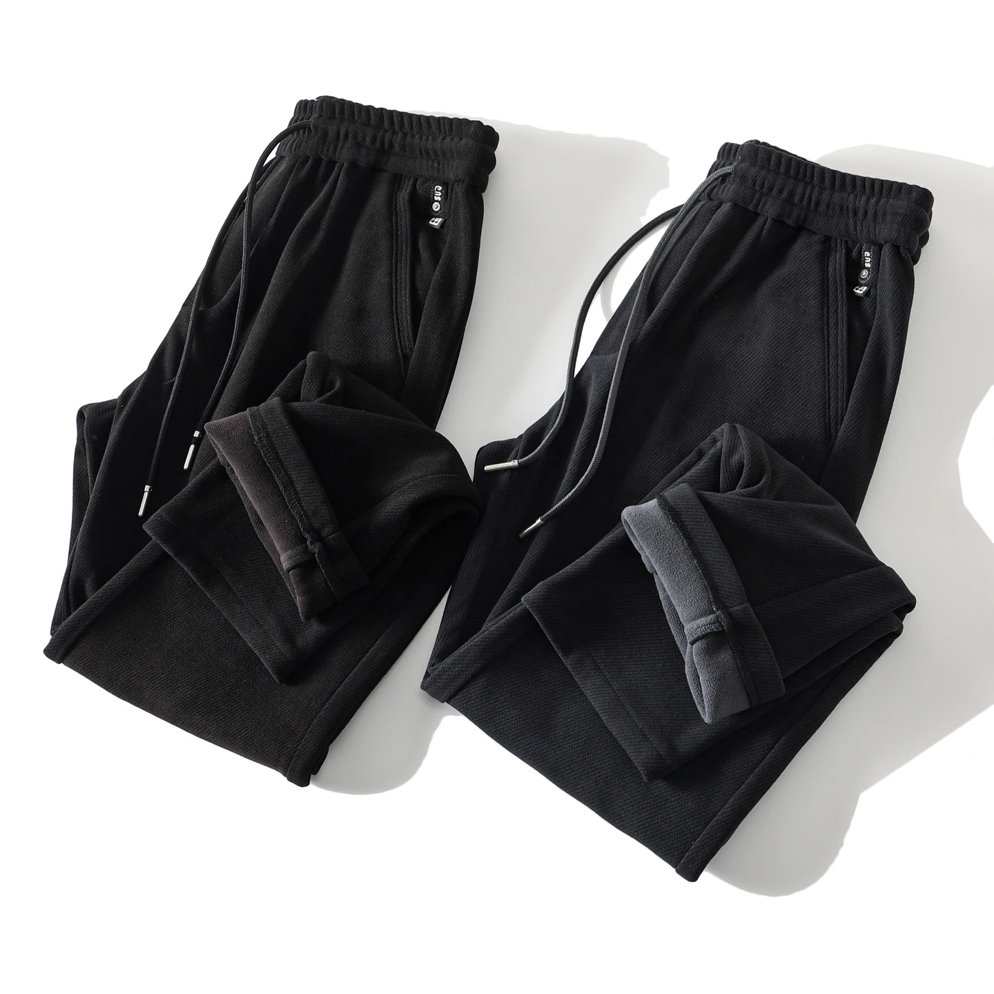 Thiened مستقيم الساق السراويل الرجال اللون Fce اصطف الخريف الشتاء ألياف البوليستر مرونة الخصر مريحة