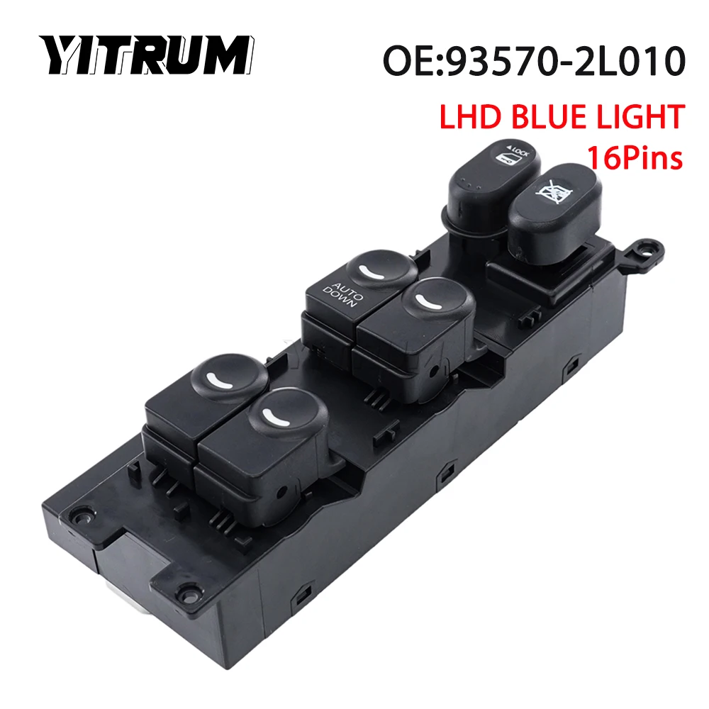 YITRUM 93570-2L010 935702L010 93570-2L000 Auto Down Front Left Side Car Window Control Switch For 2008-2011 Hyundai I30 I30cw