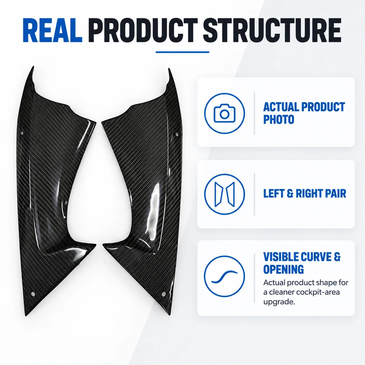 Instrument Cover Dashboard Side Panels Carbon Fiber Cockpit Fairing Trim for Yamaha R6 YZF-R6 2017-2024 Motorcycle Accessories