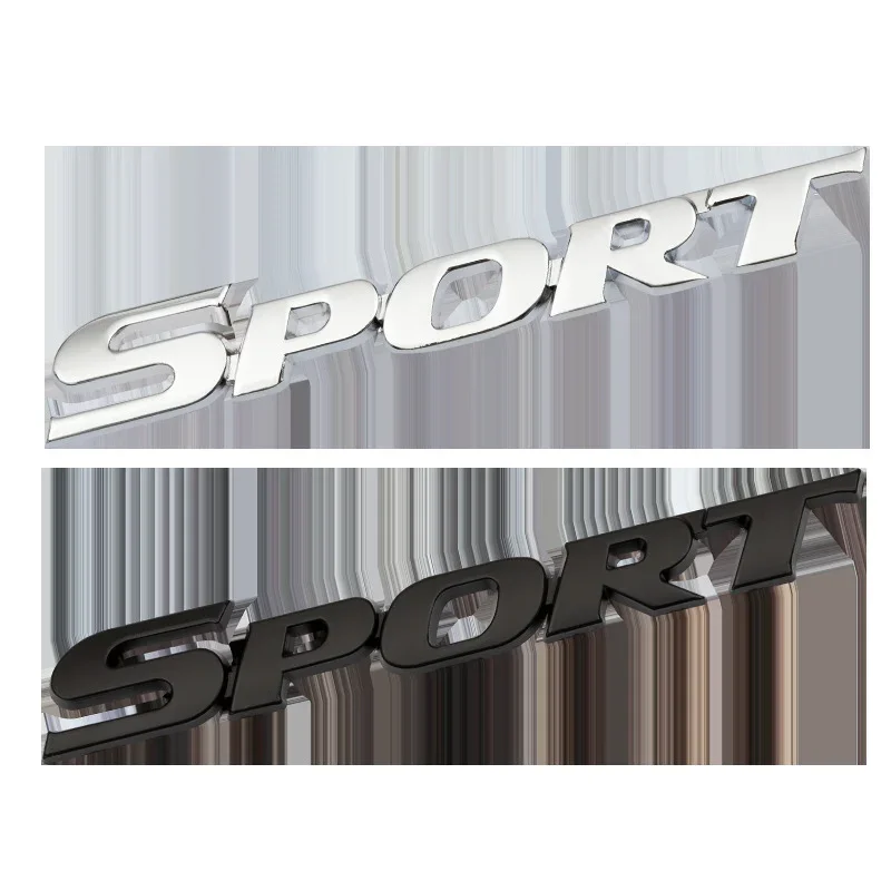 1PC Car Accessories Sticker Styling Metal 3D Chrome Black Car Trunk Racing Sport Word Letter Logo Emblem Badge Decal Sticker view 3