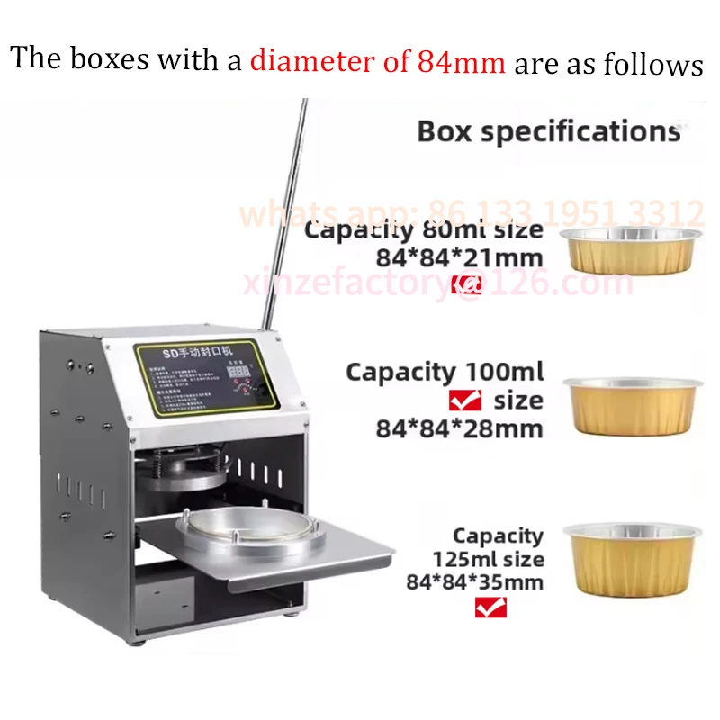 

Customizable Sealing180/250/280MM Aluminum Foil Lunch Box Sealing Machine Commercial Disposable Lunch Box Sealer Manual Press