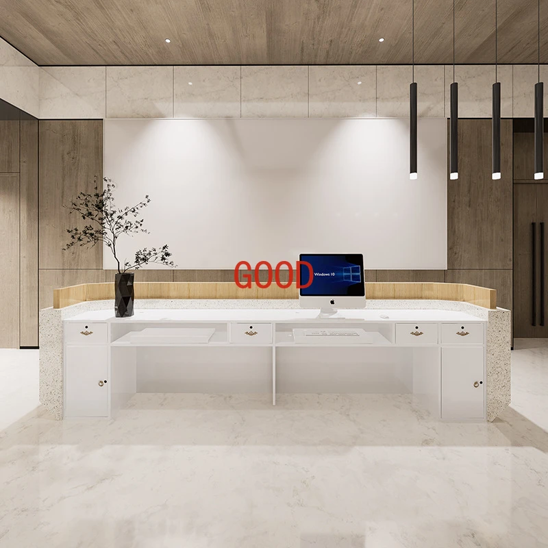 Tienda de belleza Contador de página de pago simple Mostrador de recepción de empresa Mostrador de recepción Tienda de catering de hotel Bar pequeño de pelo