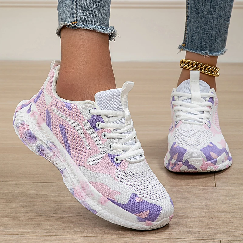 

Fashion Women's Shoes Camouflage Sneakers Breathable Lightweight Running Shoes Outdoor Athletic Jogging Tenis Walking Shoes