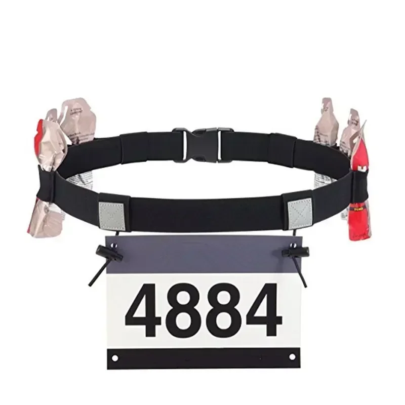 1pc Unisex Triathlon Marathon Race Number Belt With Gel Holder Running Belt Cloth Belt Motor Running Outdoor Sports