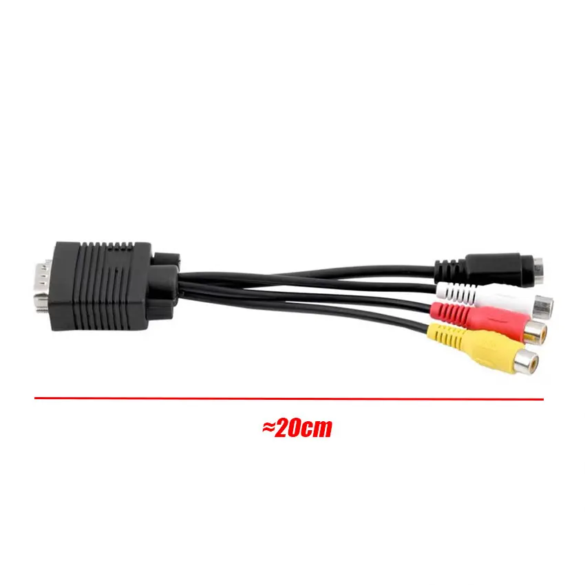 Housoutil Adattatore VGA A RCA E S-Video In Rame E PVC Per Laptop E Desktop Con Uscita TV