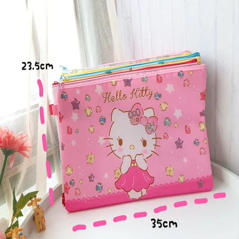 Kawaii Sanrio accessori File Bag Mymelody Kuromi Cinnamoroll Little Twin Stars Cute Beauty Organizer A4 Folder Girls