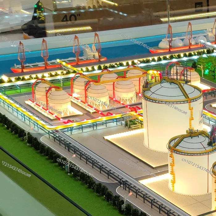 Exquisite Craft Detailed Restoration Custom Processing Model, Natural Gas Tank & Port Equipment Sand Table for Exhibition