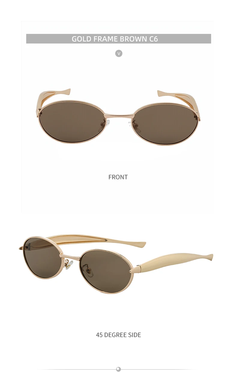 Ovale Punk-Sonnenbrille mit kleinem Rahmen für Damen, 2025, Luxusmarke, Vintage-Stil, Metall, Fahren, Sonnenbrille für Damen, Mode, Retro-Farbtöne, UV400 – Detail 20