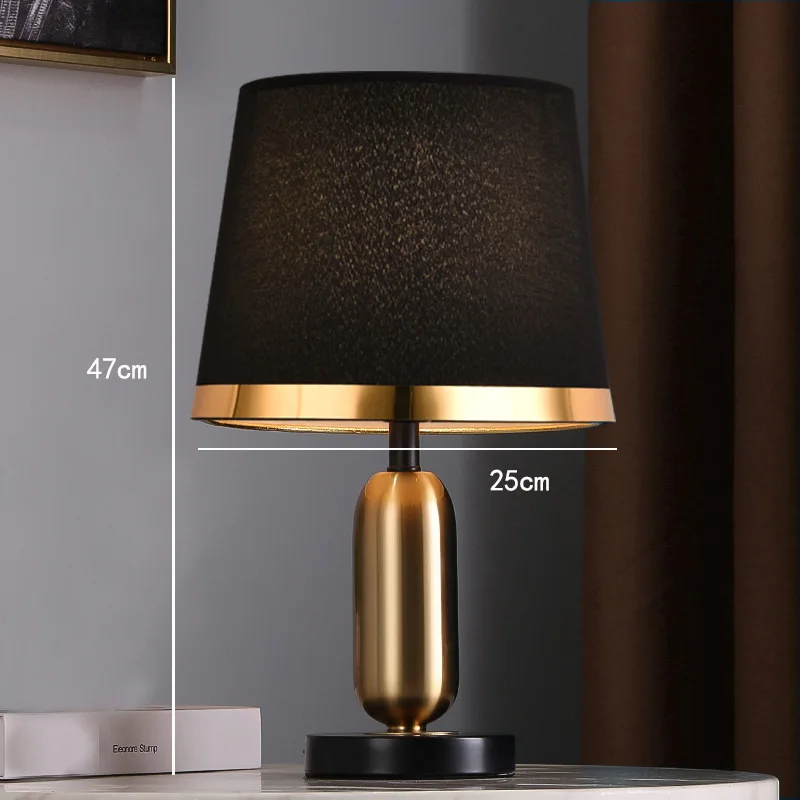 Nordic vintage horn type desk lamp for bedroom bedside table night lamp Fabric lampshade room home decoration LED standing lamp