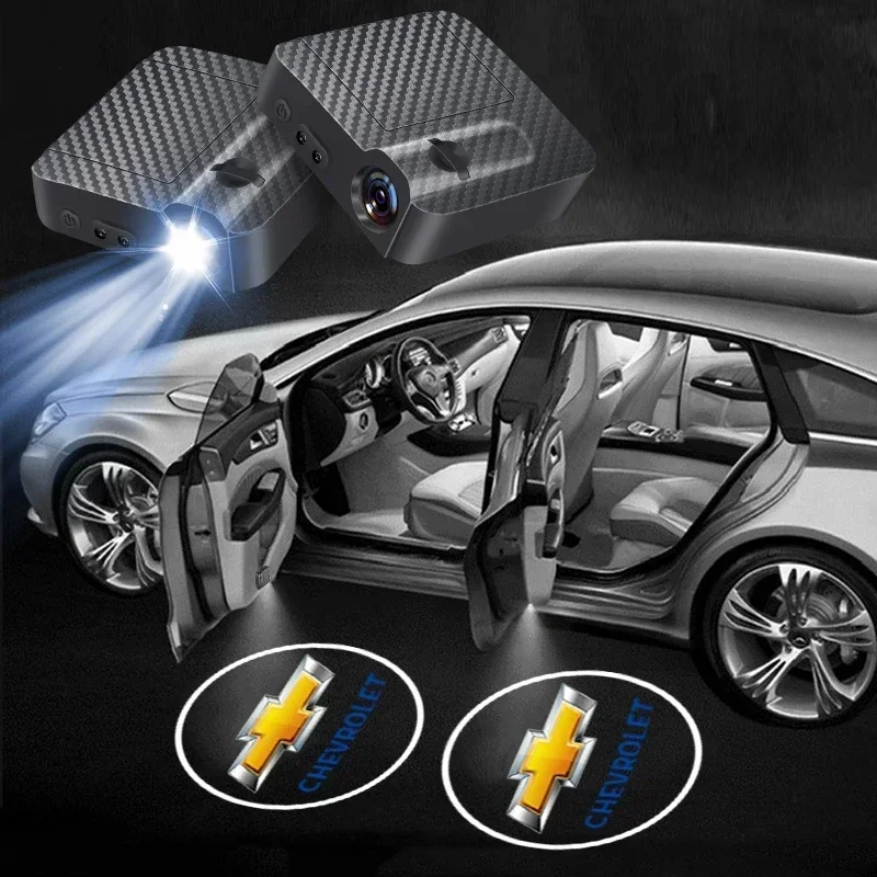 2 pçs carro led decorativo porta luz bem vindo lâmpada do projetor caber chevrolet silverado impala malibu equinox cruze camaro blazer aveo