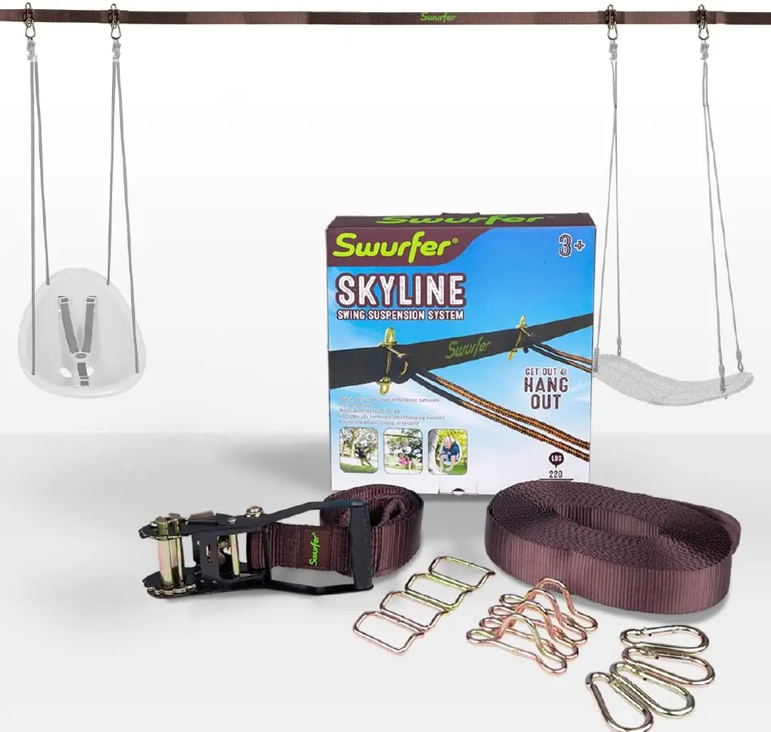 

Tree Swing Hanging Kit – Heavy Duty, Weather Resistant, 40ft Span, 4 Anchors & Carabiners, Easy Install