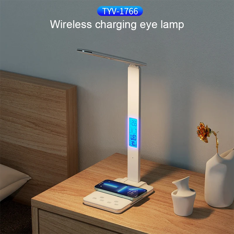 

Pop LED Desk Lamp With Wireless Charger And USB Plug In Port Bedside Night Light Touch Dimmable Eye-Caring For Gaming Reading Ho