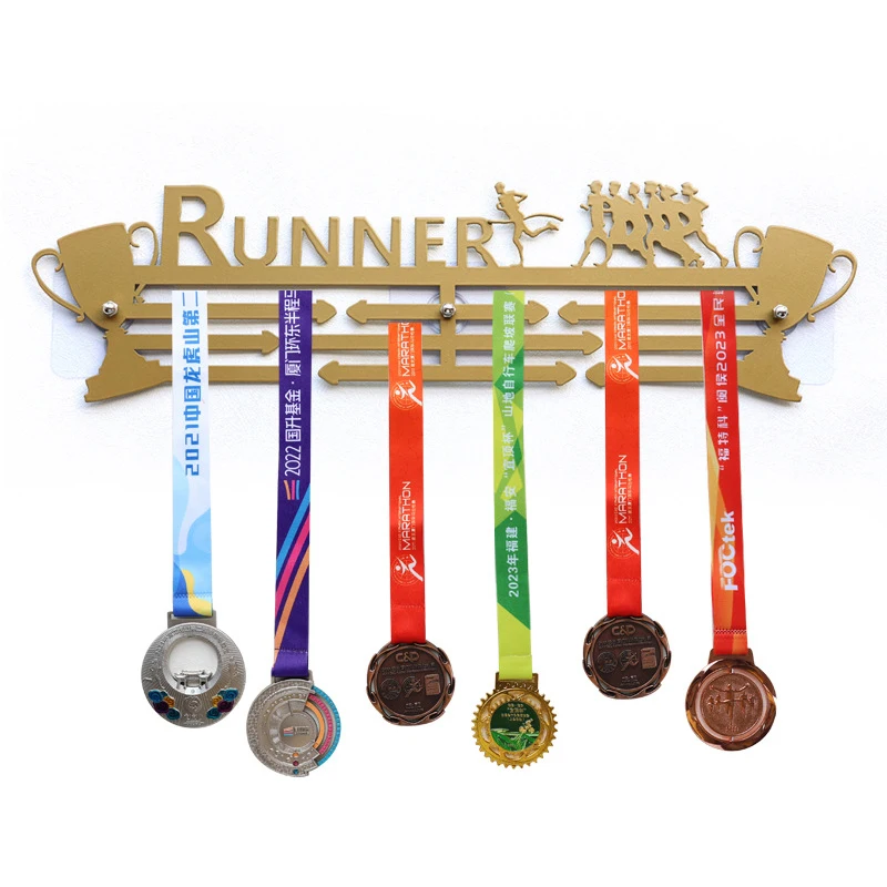 Gold/Black Medal Hanger Display Holder Rack for Marathon Running Medal Display Holder for Wall Medal Display Hanger Award Hange