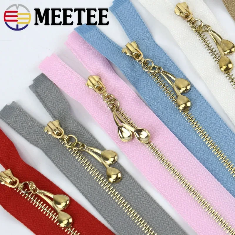 5Pcs Metal Decorative Zipper 3# Sewing Zipper 15-30cm Close-End 40-70cm Open-End Zips Bag Repair Kits DIY Garment Accessories