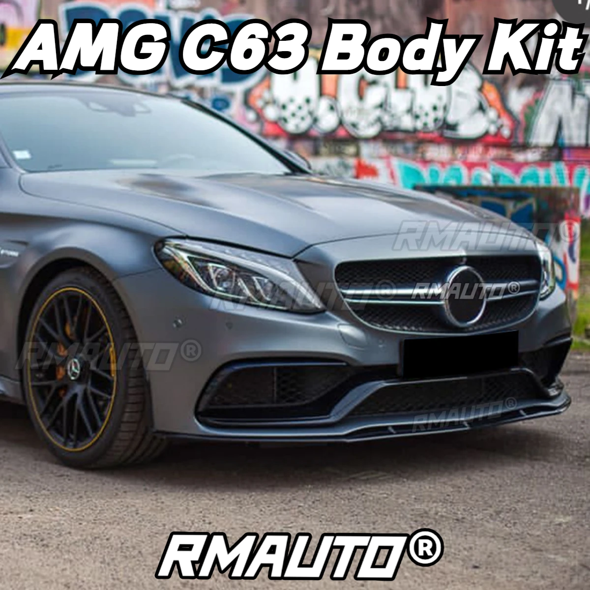 

Для Mercedes Benz C63 AMG 2014-2023 передняя губа, бампер из углеродного волокна, Splitter Edition 1, стильный диффузор, спойлер, комплект кузова, аксессуары