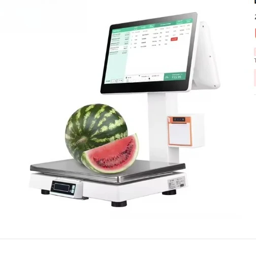 Fruit Digital Weighing Electronic Scale POS-S003 J1800 Dual Core Processor Intelligent Software