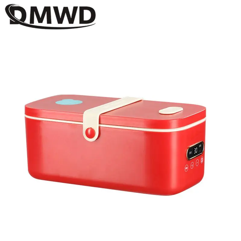 DMWD Electric Lunch Box Portable Rice Cooker Cooking Container Heating Machine 1L Hot Pot Frying Pan Thermal Food Heater Steamer