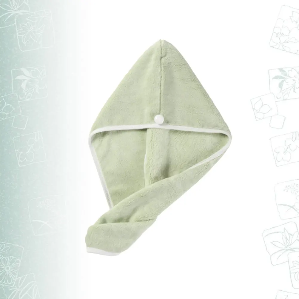 

1Pcs Quick Drying Hair Cap Light Green Super Absorbent Soft Bath Towel Cap for Home Travel Fast Drying Hair Towel