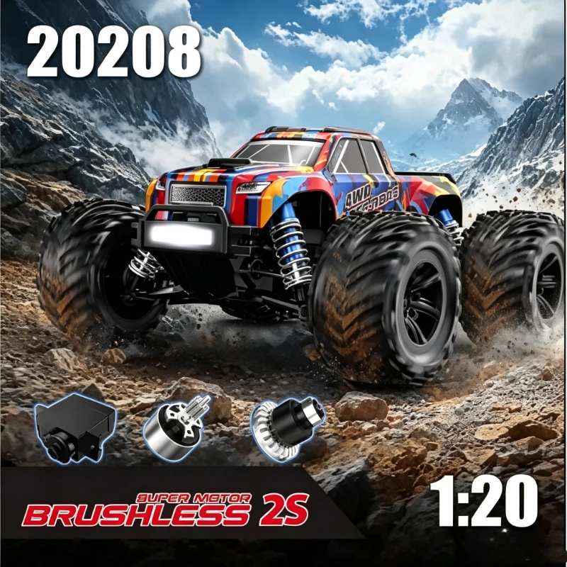 MJX 20208 1/20 4WD Brushless Remote Control Off-Road Vehicle Hydraulic Shock Absorber  ​​2.4G Remote Control Climbing Car Toy