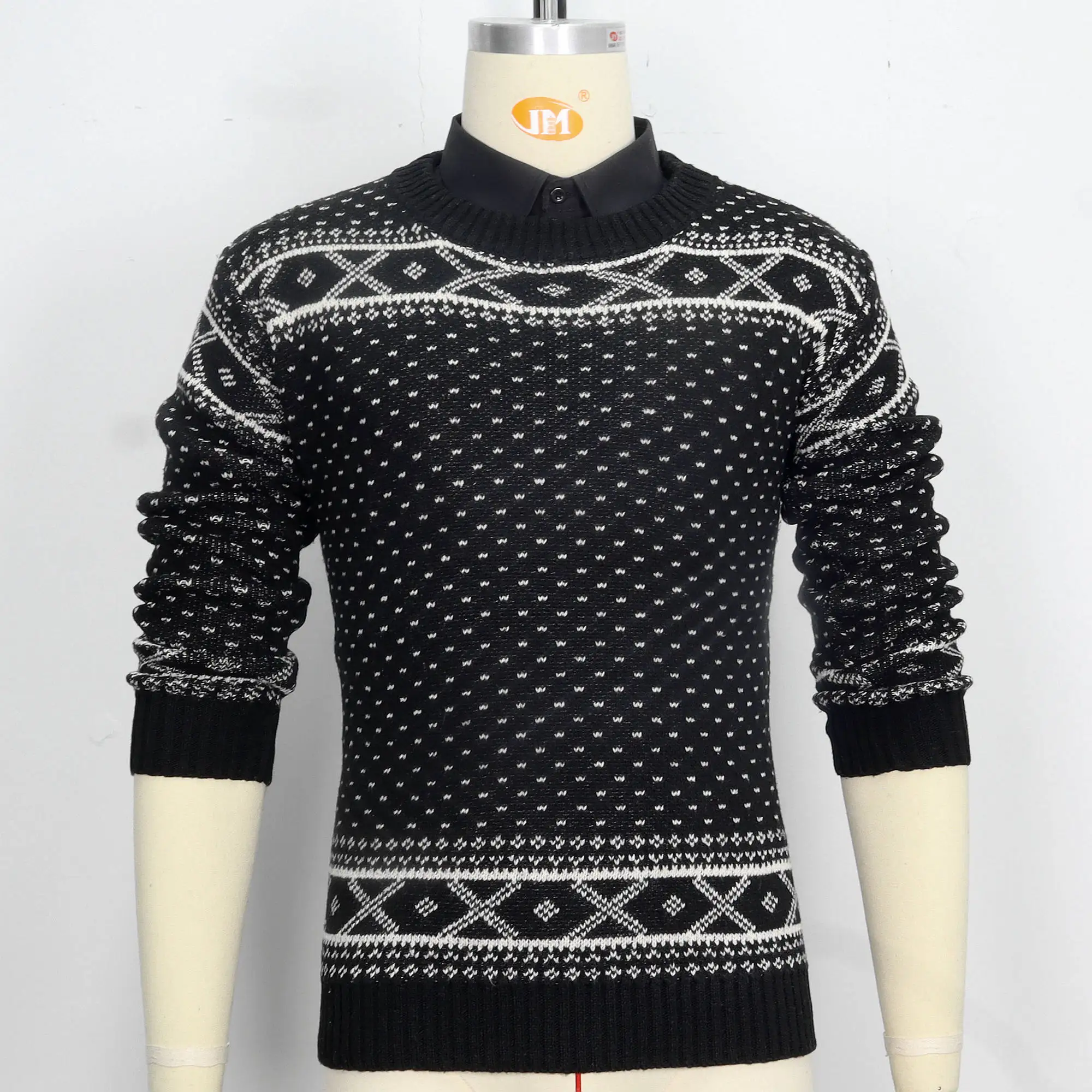 Suéteres de cuello redondo para hombre, ropa de punto de manga larga, ajustada, Color sólido, MY279, otoño e invierno, novedad de 2023