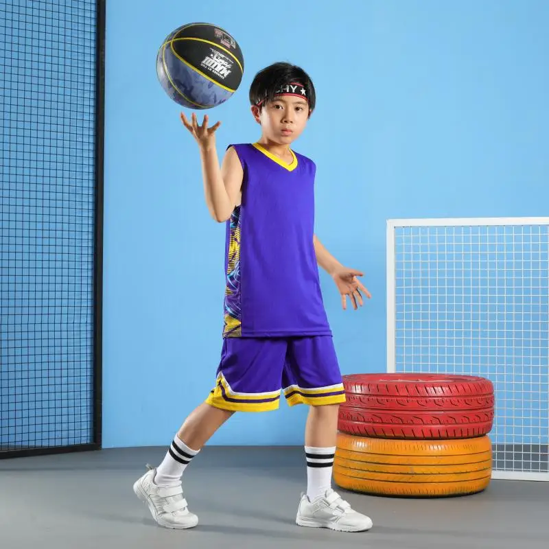 Maillot de basket-ball à séchage rapide pour enfants, chemises uniformes d'entraînement, kit de sport pour enfants, survêtement pour garçons et filles, vêtements de sport trempés