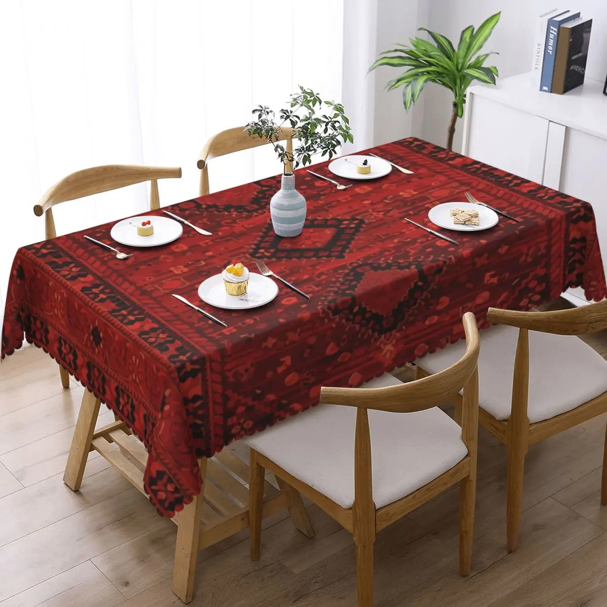 HQ Bohemian Oriental Farmhouse Moroccan & Ottoman Style Artwork Rectangular Tablecloth Table Cover for Dining Events Table Cloth