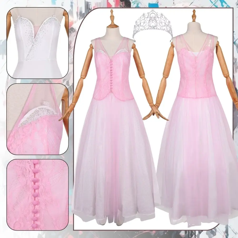 

Glinda Wicked 2 для хорошего костюма для косплея, маскировка для взрослых женщин, платья, нарядное платье, наряд для ролевых игр, карнавальный костюм на Хэллоуин