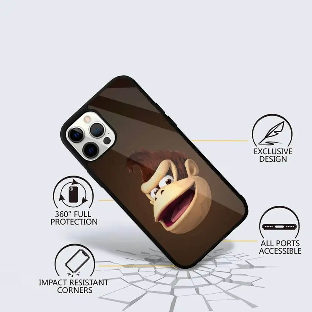 حافظة هاتف Game D-Donkeys K-Kongs لهاتف iPhone 16,15,14,13,12,11,Plus,Pro,Max Mini Magsafe شحن لاسلكي مغناطيسي
