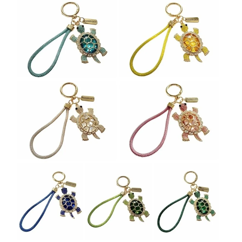 Kreativer Schlüsselanhänger in Form einer Schildkröte aus Kristallimitat, bunter Strass-Schildkröten-Schlüsselring, Anhänger in Form einer Meeresschildkröte, Geschenk für die Freundin. – Detail 2