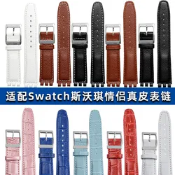 Leather watch strap for Swatch YCS YAS YGS IRONY YRS watch belt 17mm 19mm watchband men women couples Pin Buckle Bracelet band