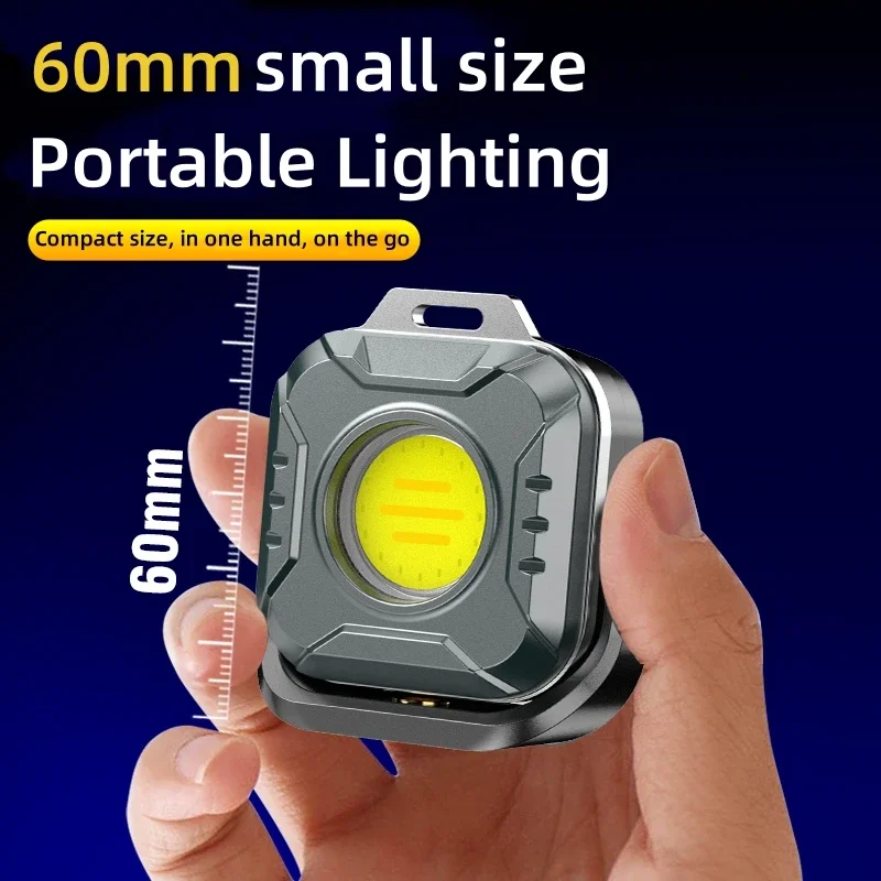 Mini Work Light Magnetic 6 Modes 4 Color Temperature Adjustable USB Rechargeable Outdoor Camping Hiking Hanging Lamp Emergency