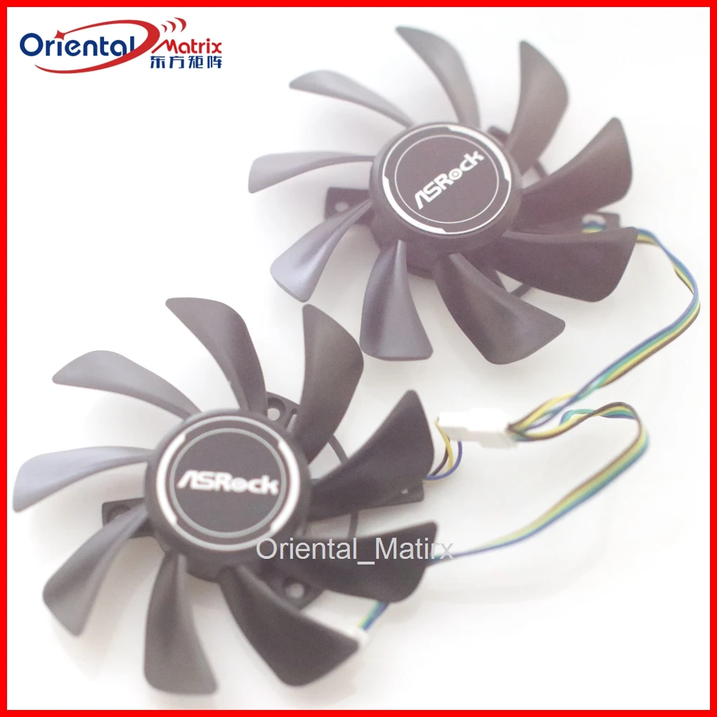 2pcs/lot T129215SU 12V 0.50A 85mm 4Wire 4Pin VGA Fan For ASROCK RX5600XT Challenger D OC V2 Graphics Card Cooling Fan