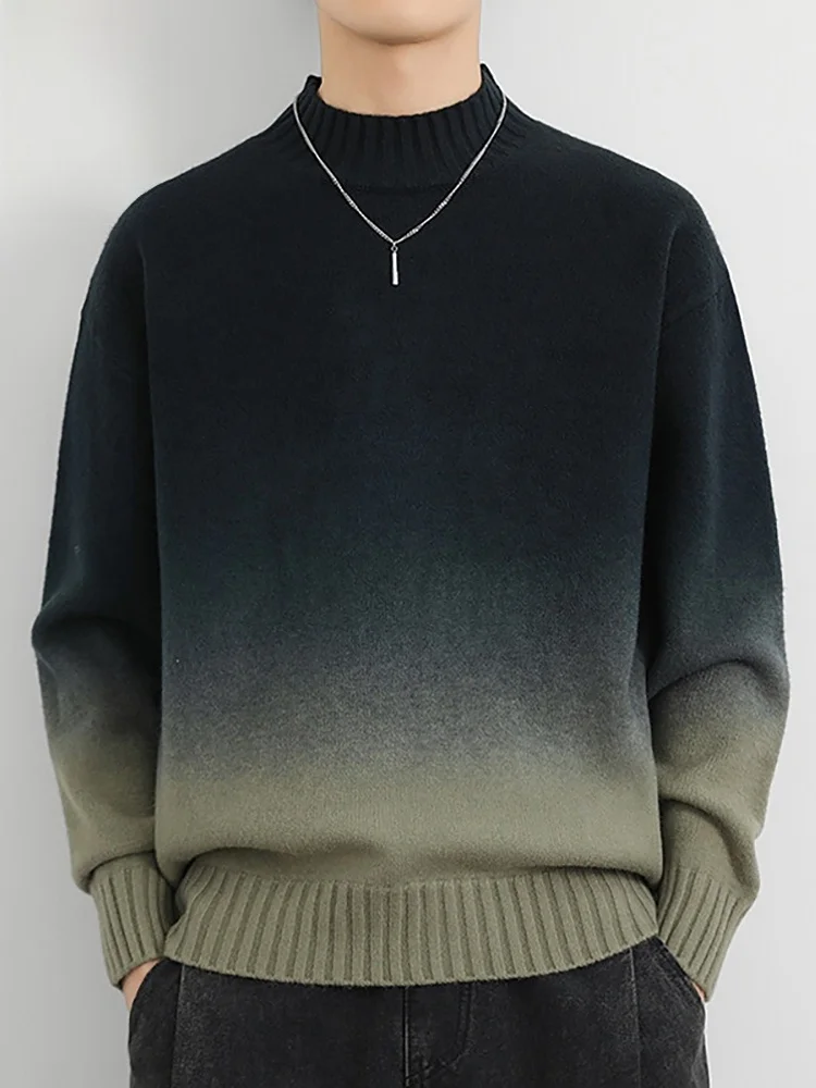 

Мужской повседневный свитер с высоким воротником и длинными рукавами, новинка весенней коллекции, свободный крой