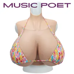 MUSIC POET Large Silicone Breast Forms Z Cup For Crossdresser Drag Queen Realistic Fake Boobs Breastplat Transgender Shemale