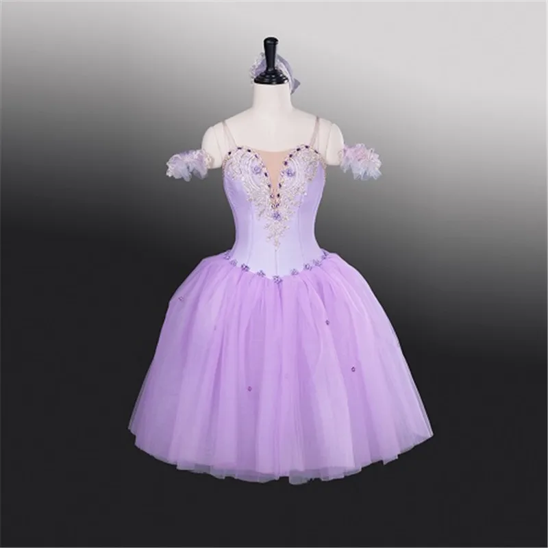 Tutú romántico del vestido de ballet del rendimiento largo del tamaño personalizado de las muchachas de los niños profesionales de alta calidad