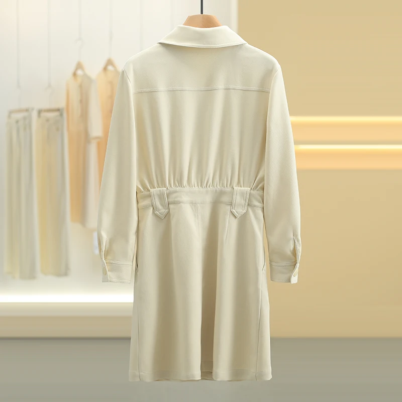 Effetto dimagrante coreano Sle Simple Ele Winter New Dr Long Sve Commute Faion Ladies' Dr Scena casual