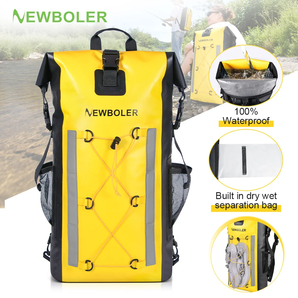 

NEWBOLER 25L PVC Pack Dry Bag Backpack Waterproof Rucksack Dry Wet Separation Bag for Outdoor Travel Camping Surfing Boating Bag