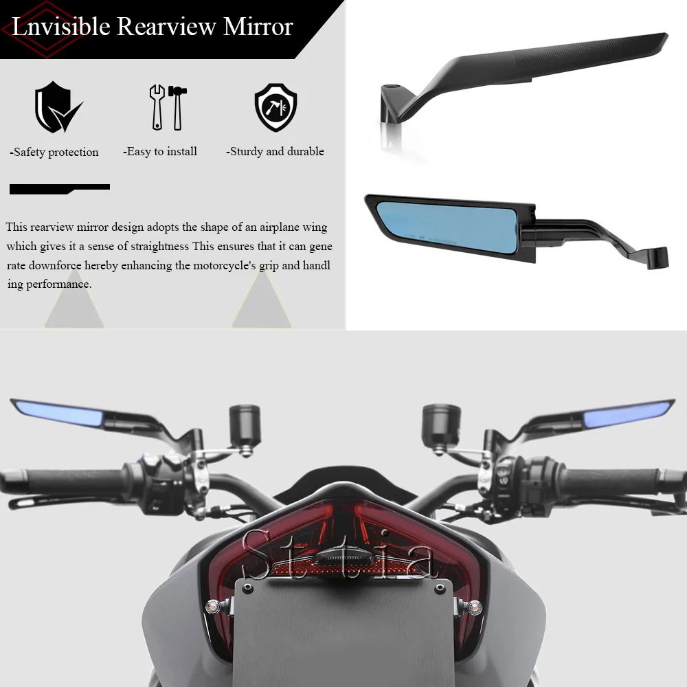 Nouveau rétroviseur de moto en aluminium adapté pour Ducati Streetfighter V4 S V4S STREETFIGHTER V2 20-25 rétroviseurs de guidon