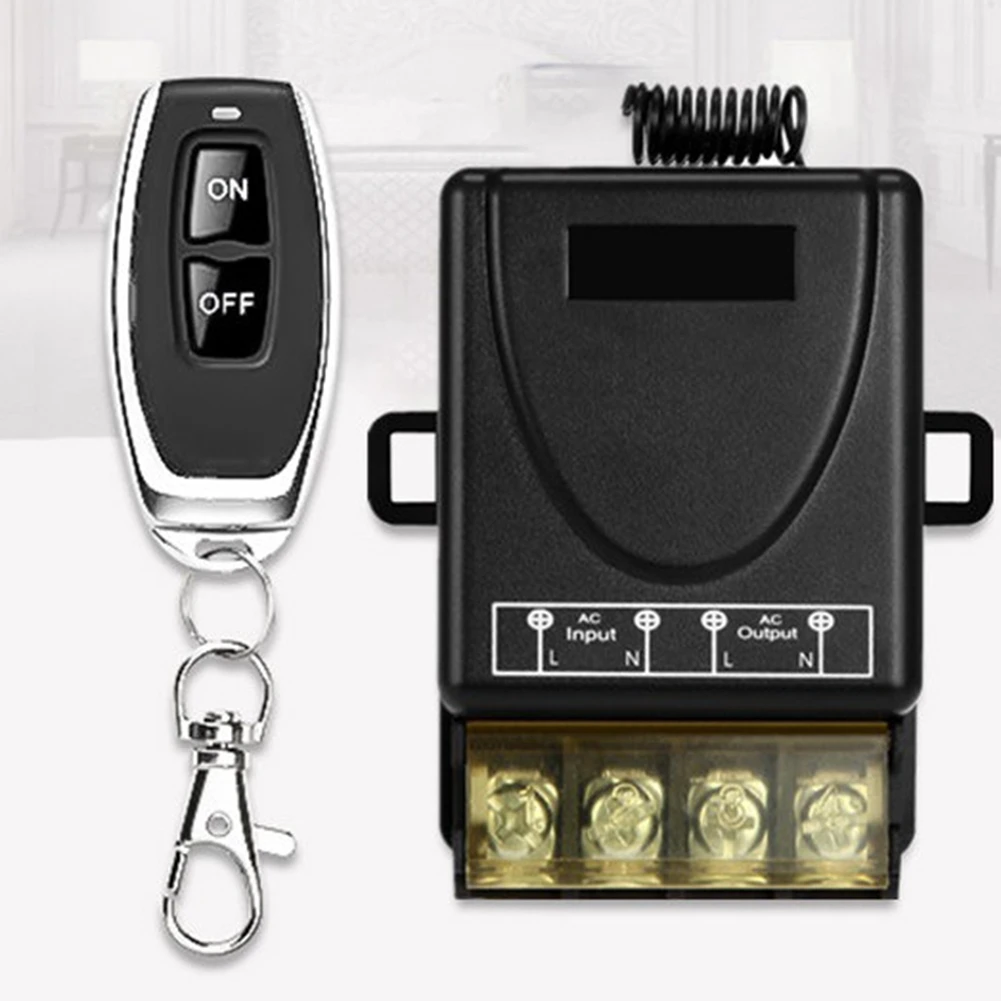 สวิตช์ควบคุมระยะไกลปั๊มน้ำ433MHz 220V 1Ch โมดูลตัวรับสัญญาณ30A เปิด/ปิดไร้สาย RF สำหรับนำแสง