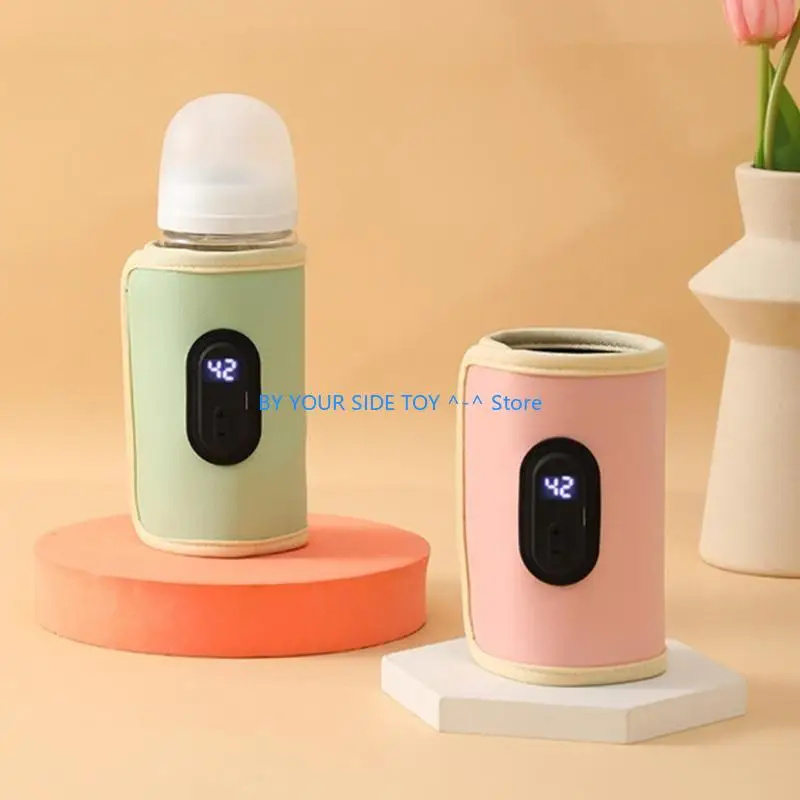 Baby Nursing Bottle Sleeve Case Portable Milk Bottle Warmer with Digital Display U6XE